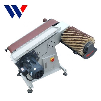 Manual One Double Head Brush Roller Sanding Machine For Curved Shape Wood